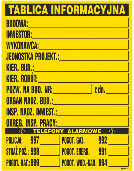 tablice budowlane